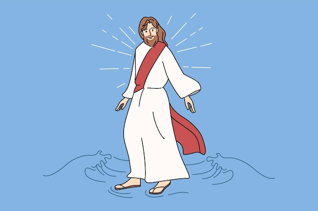 Jesus christ walking on water