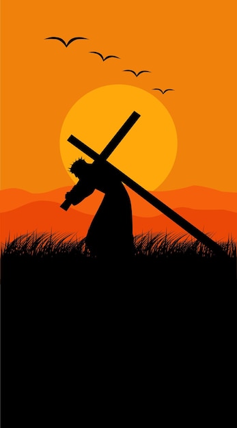 Vector jesus and cross