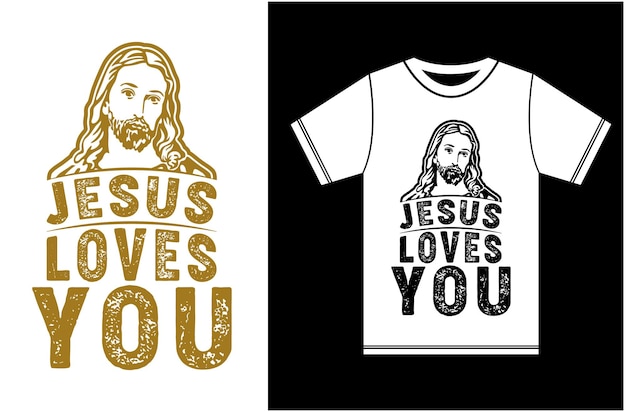 Vector jesus lover t-shirt. jesus loves you. christmas t-shirt design.typography vector design.