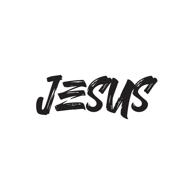 Vector jesus text cross t shirt design vector