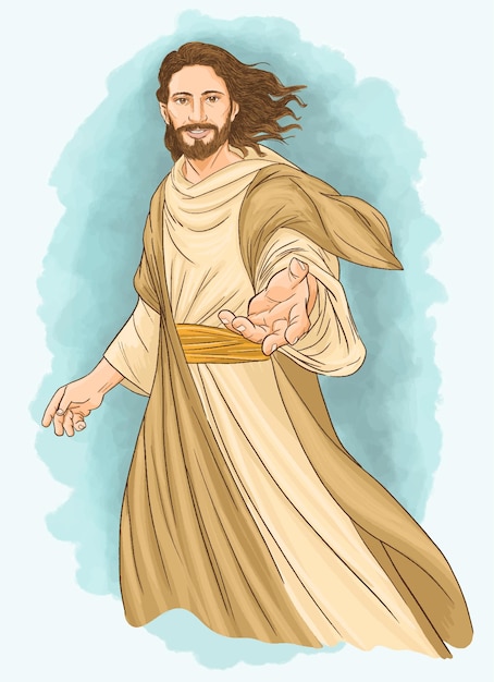 Jesus with an open hand Jesus Christ the savior