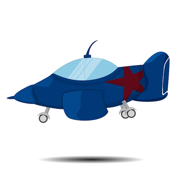 jet fighter combat plane cartoon illustration on white background