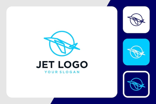 jet logo design with line art