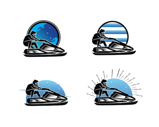 Jetski vector logo collection set