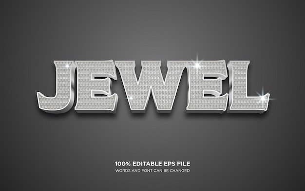 Jewel 3D editable text style effect