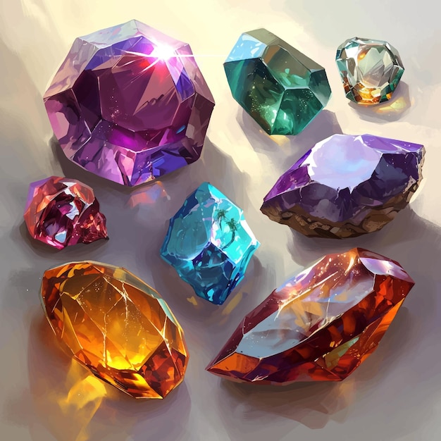 Vector jewel precious treasure spiritual diamond expensive gem jewelry wealth rainbow shine crystal sh