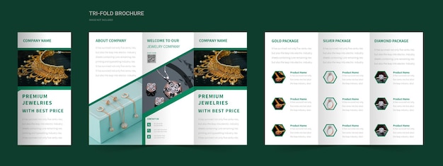 Jewellery Trifold brochure design premium template