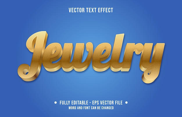 Jewelry editable text effect modern gradient gold style