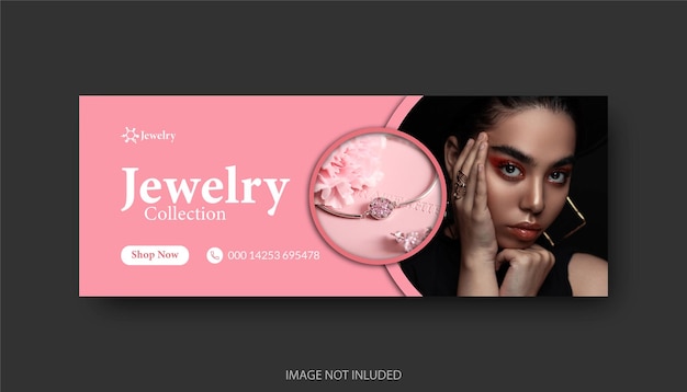 jewelry facebook cover banner or web design template