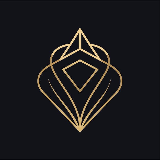 Vector jewelry line art logo design concept