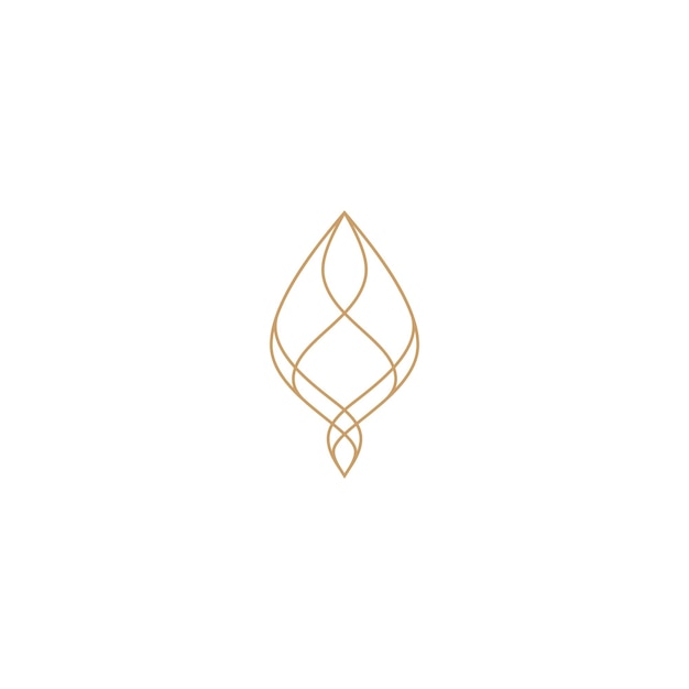 Vector jewelry logo in luxury gold line art design style