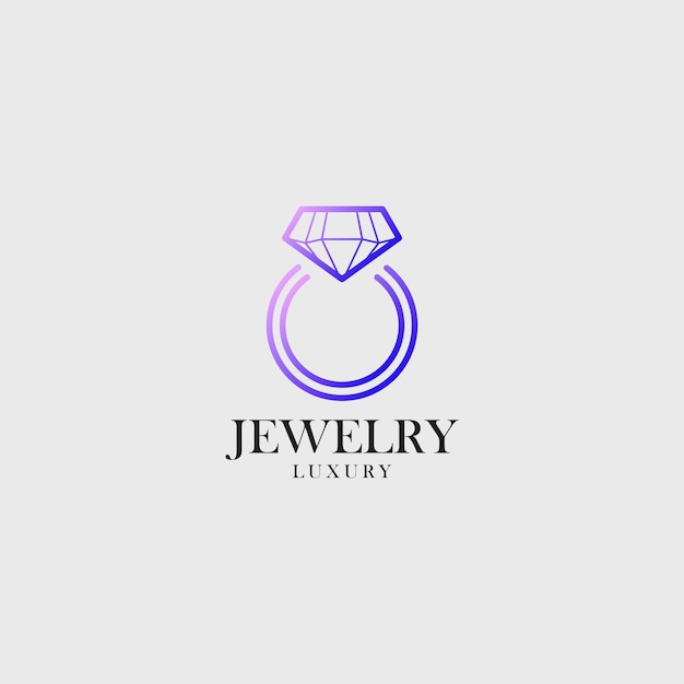 jewelry luxury diamond brand logo with gradient color