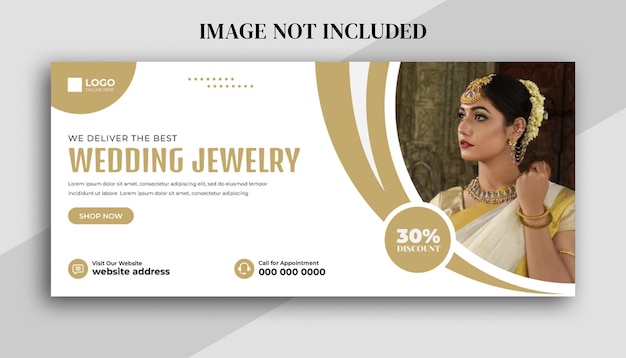 Jewelry social media Facebook cover or web banner template design