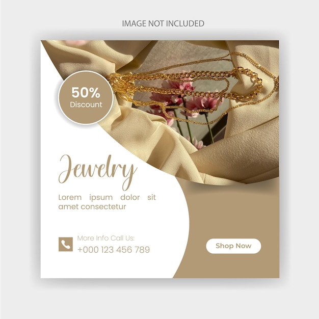 Jewelry for social media instagram post web banner Premium Design