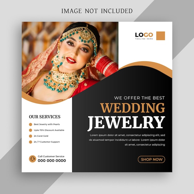 Jewelry social media Instagram post or web banner template design