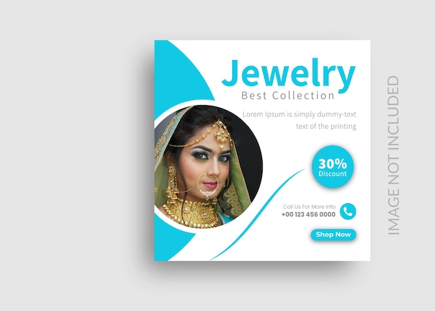 Jewelry web banner or instragram social media banner premium vector design Template