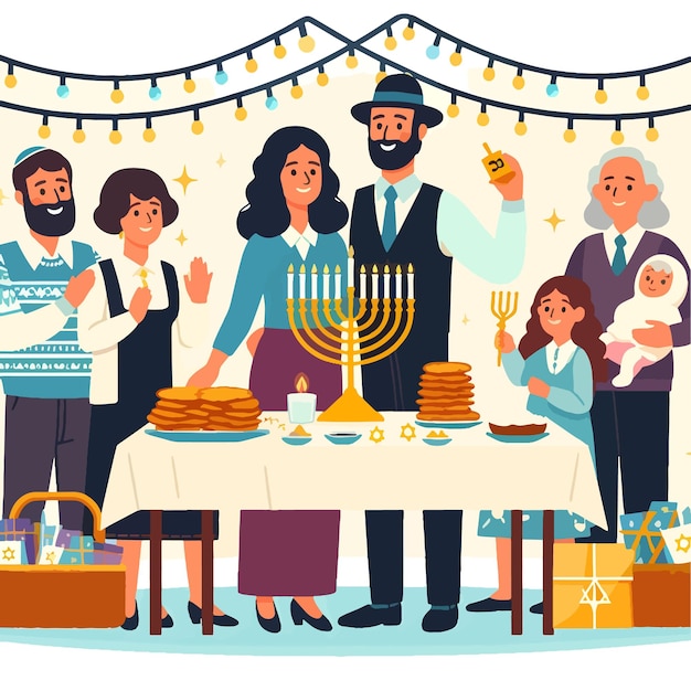 Vector jewish character flat vector illustration