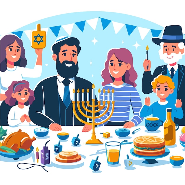 Vector jewish character flat vector illustration