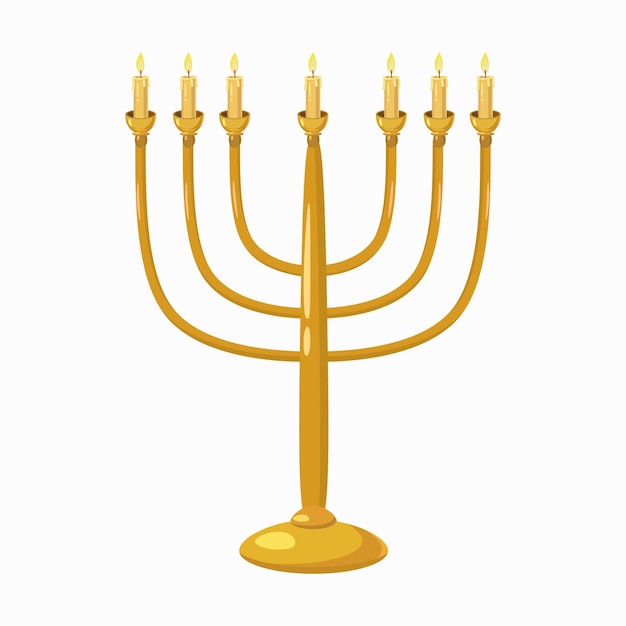 Jewish Menorah with candles icon in cartoon style isolated on white background