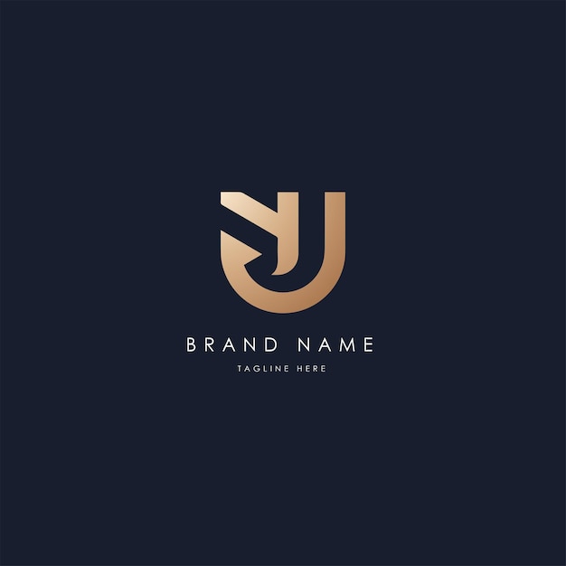 JH vector logo design vector image alphabetic luxury golden style