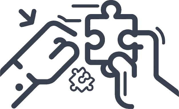 Jigsaw puzzle collaboration teamwork piece solving connection creativity icon interaction