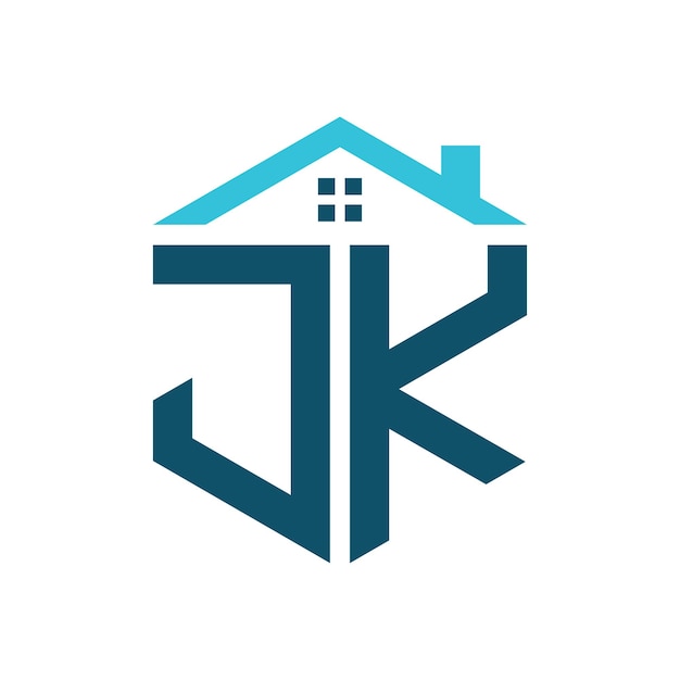 JK House Logo Design Template Letter JK Logo for Real Estate Construction or any House Related Business