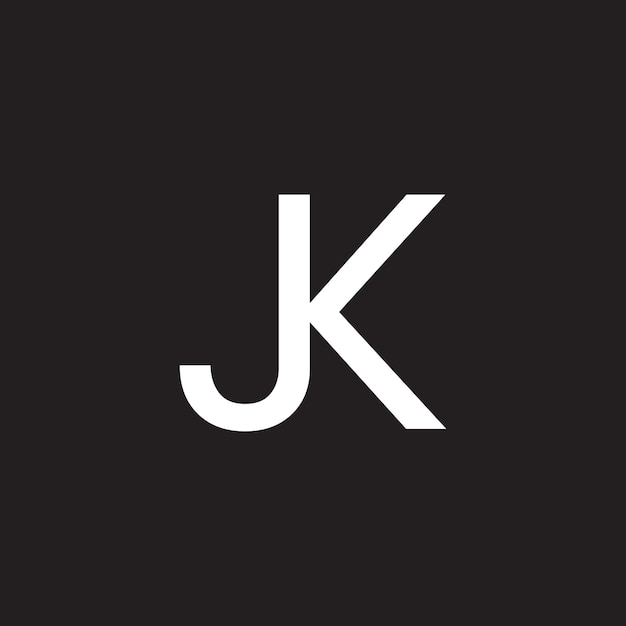 JK j k letters logo monogram design vector template