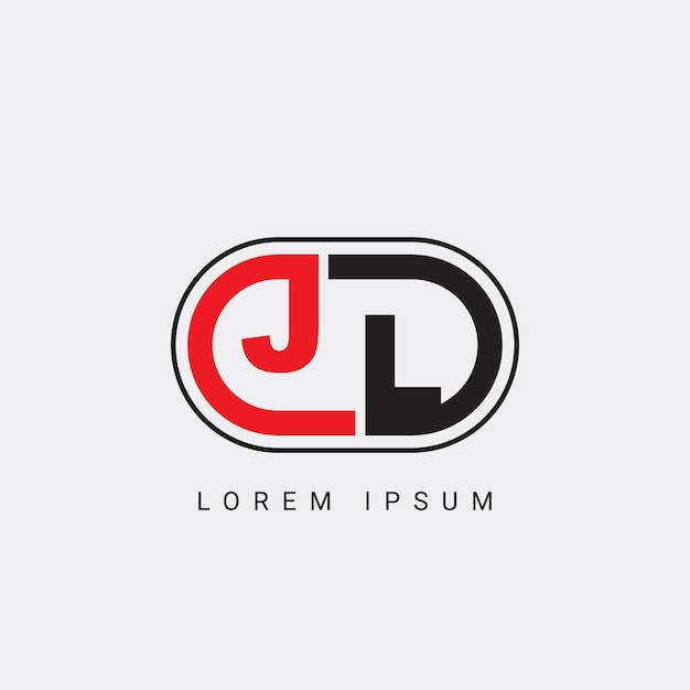 JL or LJ Letter Initial Logo Design Vector Template