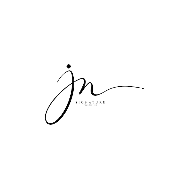 JN initial signature logo Handwriting logo template vector