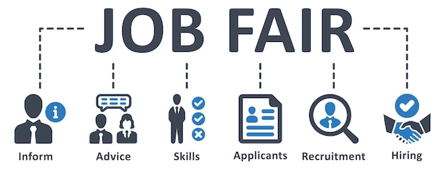 Job Fair infographic template design with icons vector illustration business concept