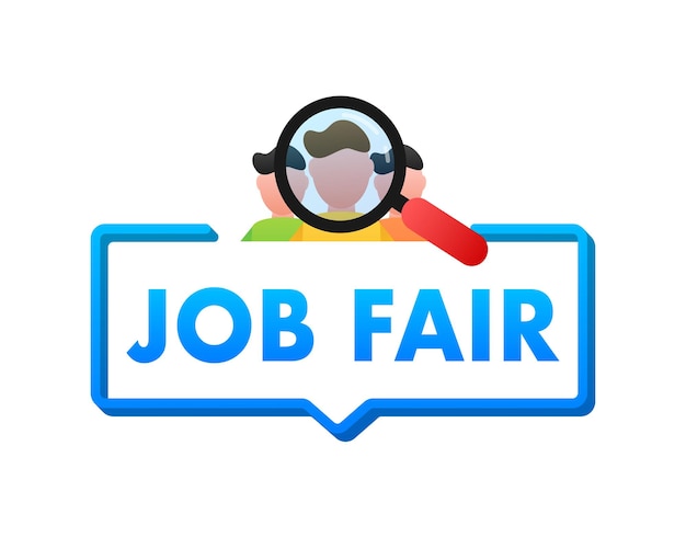 Job Fair sign label Vector stock illustration