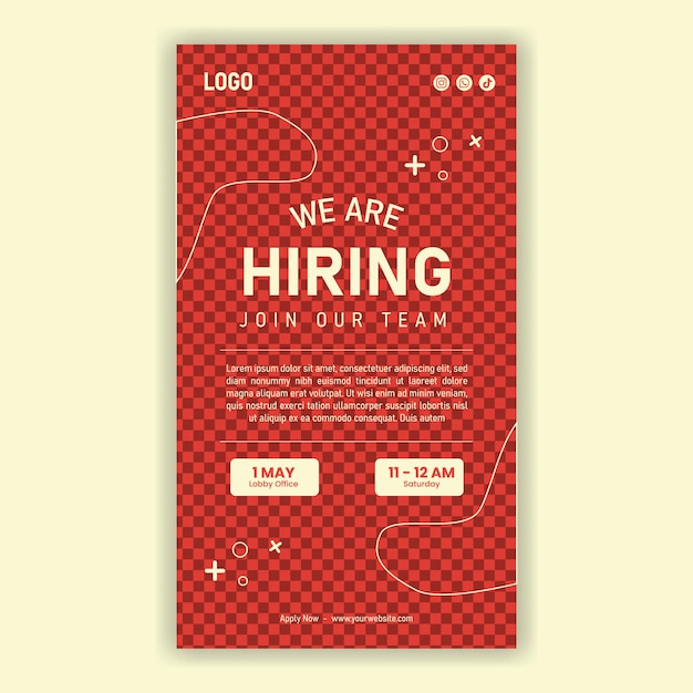 Vector job hiring announcement template for social media or poster vector design