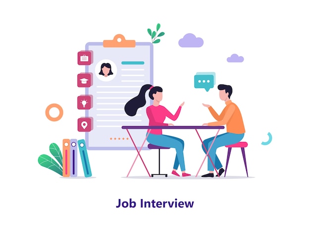 Job interview. Conversation between employer and candidate