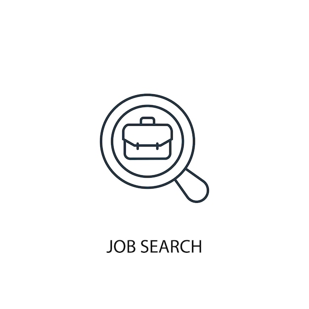 Job search concept line icon. Simple element illustration. job search concept outline symbol design. Can be used for web and mobile UI/UX