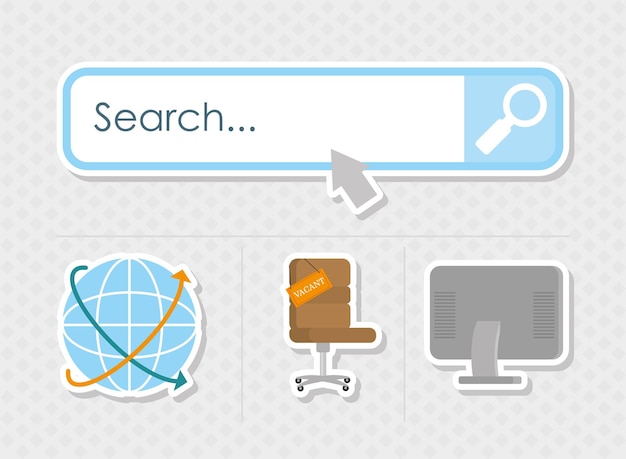 Job search icon collection design