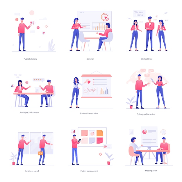 Job, Teamwork and HR Illustrations