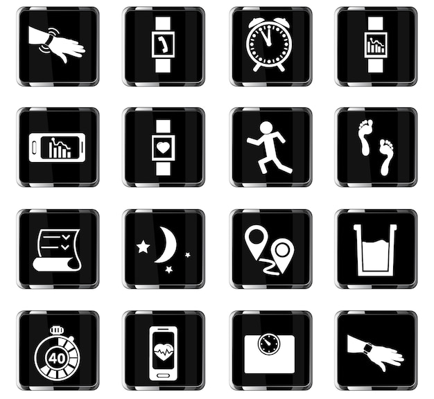 Jogging vector icons for user interface design