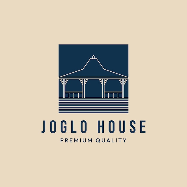 joglo house logo icon indonesian javanese traditional house vector illustration design