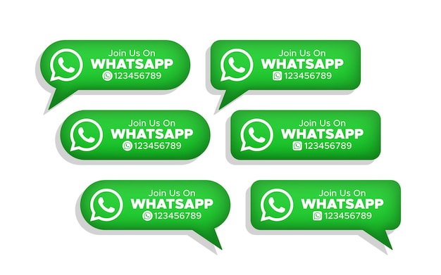 Join us on Whatsapp social media banner label 3d vector illustration