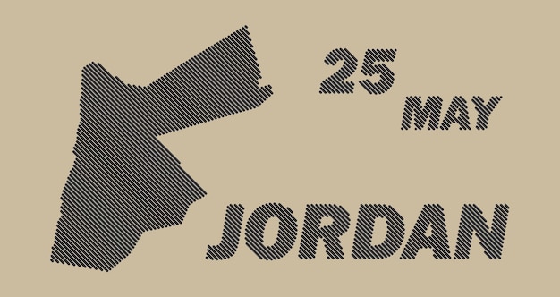 Jordan country stripy map grid shape sample design-line