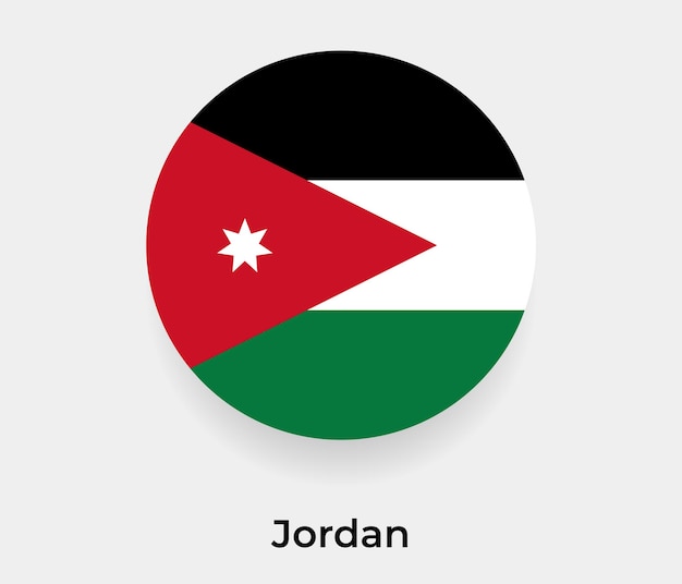 Jordan flag bubble circle round shape icon vector illustration