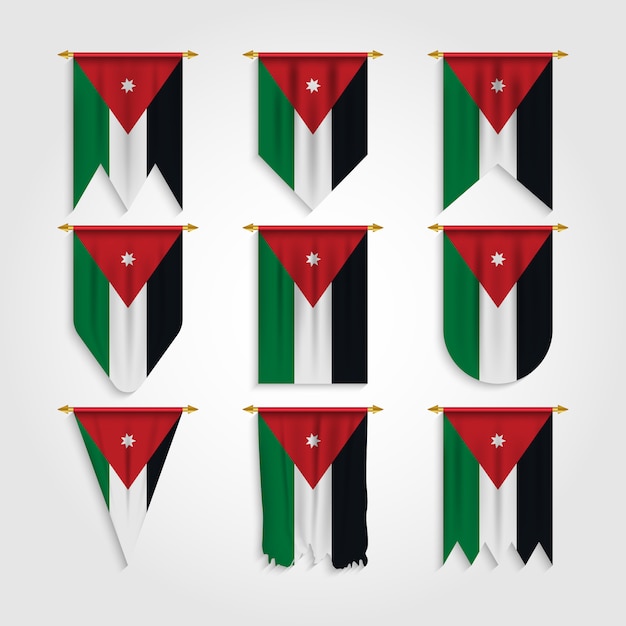 Jordan Flag in Different Shapes, Flag of Jordan in Various Shapes