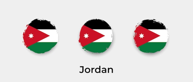 Jordan flag grunge bubbles icon vector illustration