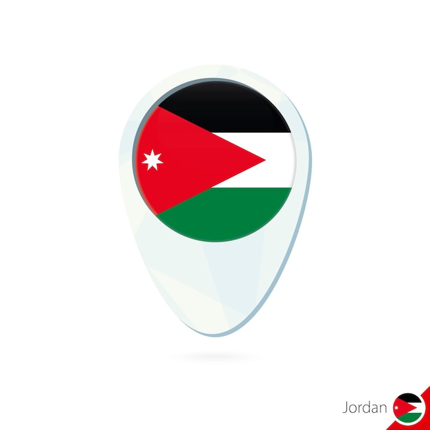 Jordan flag location map pin icon on white background