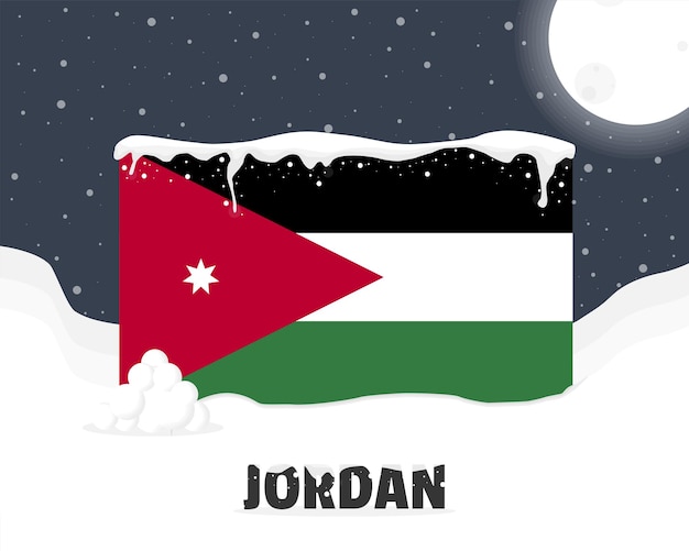 Jordan snowy weather concept cold weather and snowfall weather forecast winter banner idea