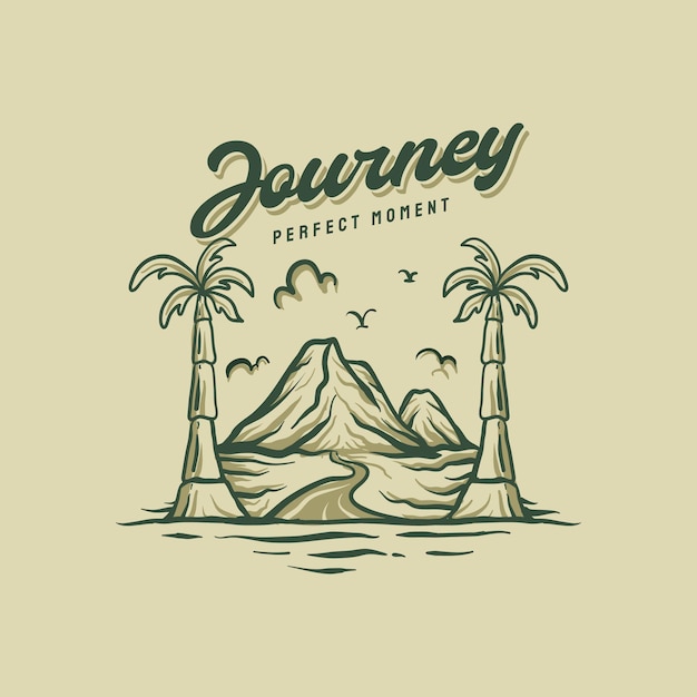 journey illustration vintage style handrawn illustration