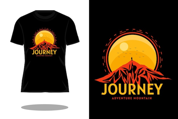 Journey silhouette retro t shirt design