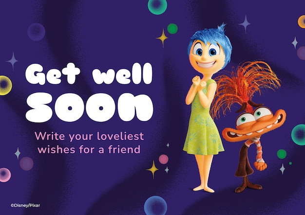 Joy Anxiety Inside Out 2 Get Well Card