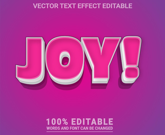 Joy editable text effect vector