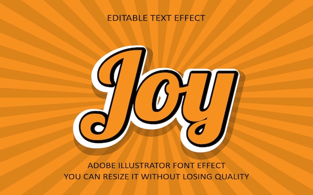 Joy editable text font Effect